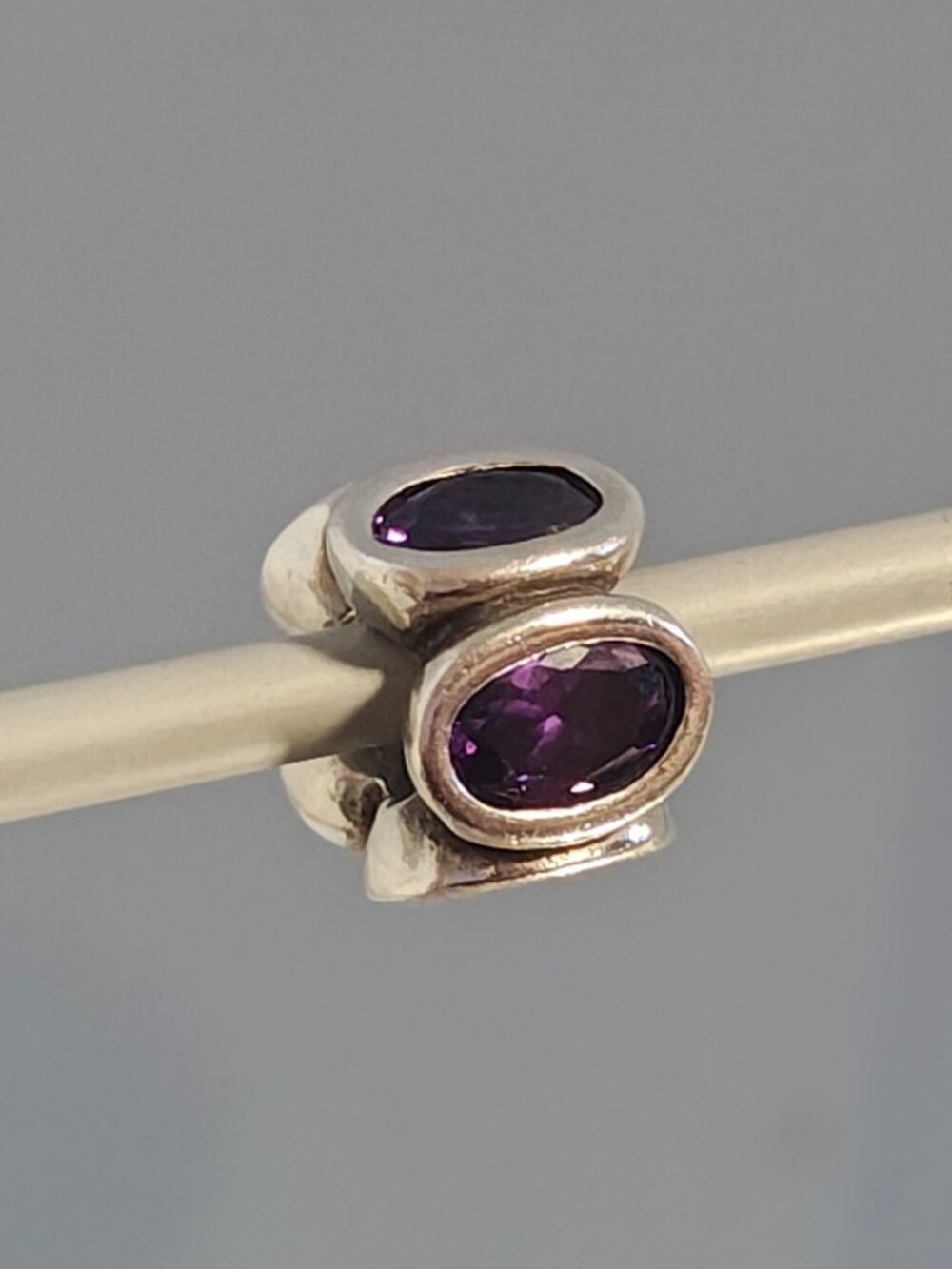 Authentic Retired Pandora Purple Oval Lights Amethyst CZ Charm 790311ACZ